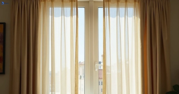 Dusty and dull curtains in kogarah-nsw before steam cleaning